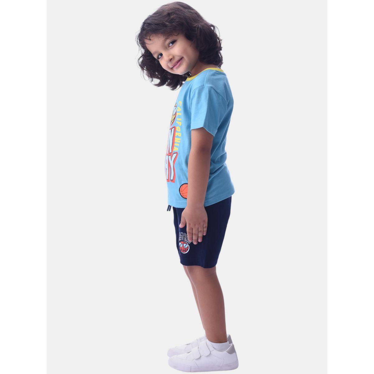 مجموعة من شورت وتيشيرت بطبعة جرافيك فيكتور آند جين × ستايلي-boys-clothing-setsandcoords-image-4