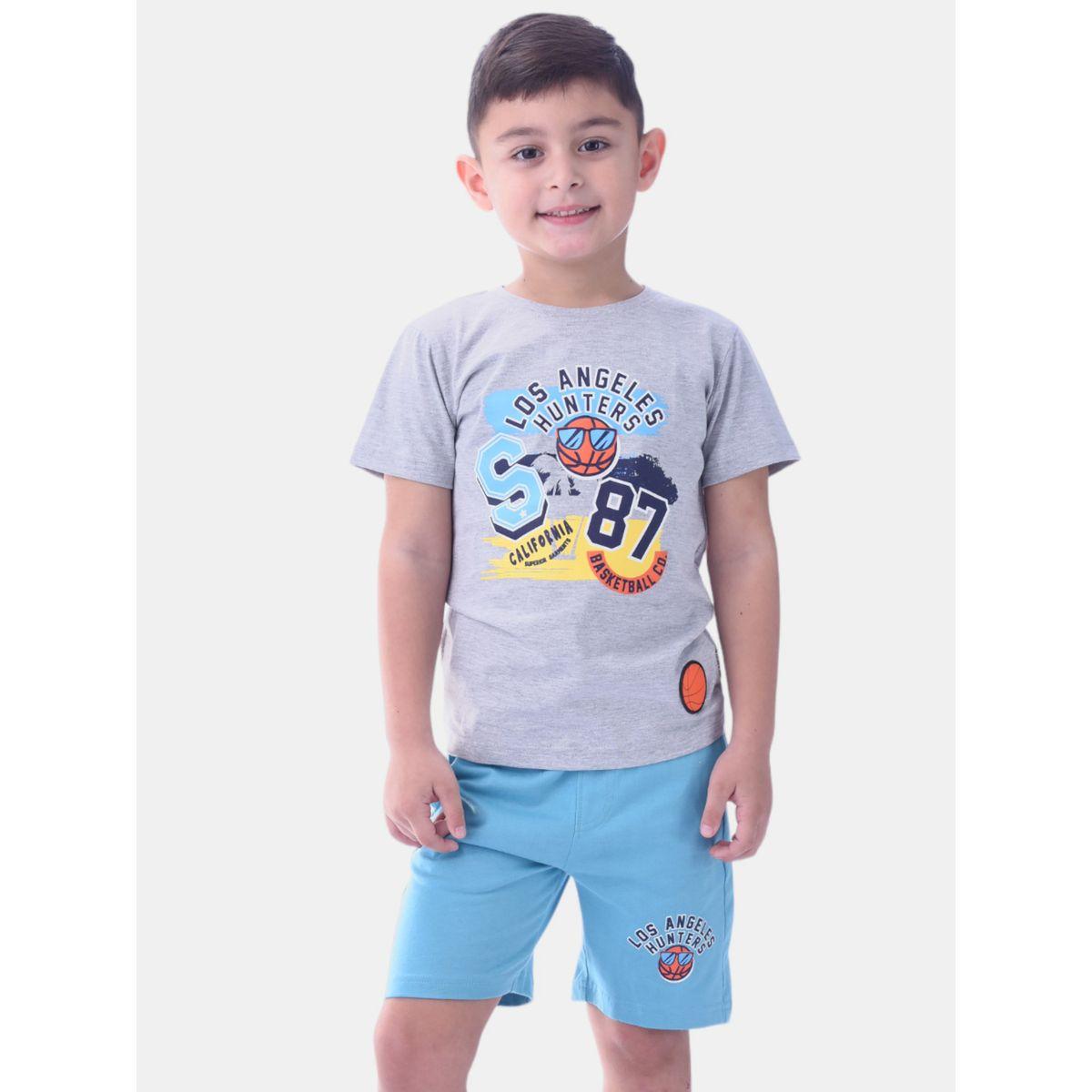 مجموعة من شورت وتيشيرت بطبعة جرافيك فيكتور آند جين × ستايلي-boys-clothing-setsandcoords-image-3