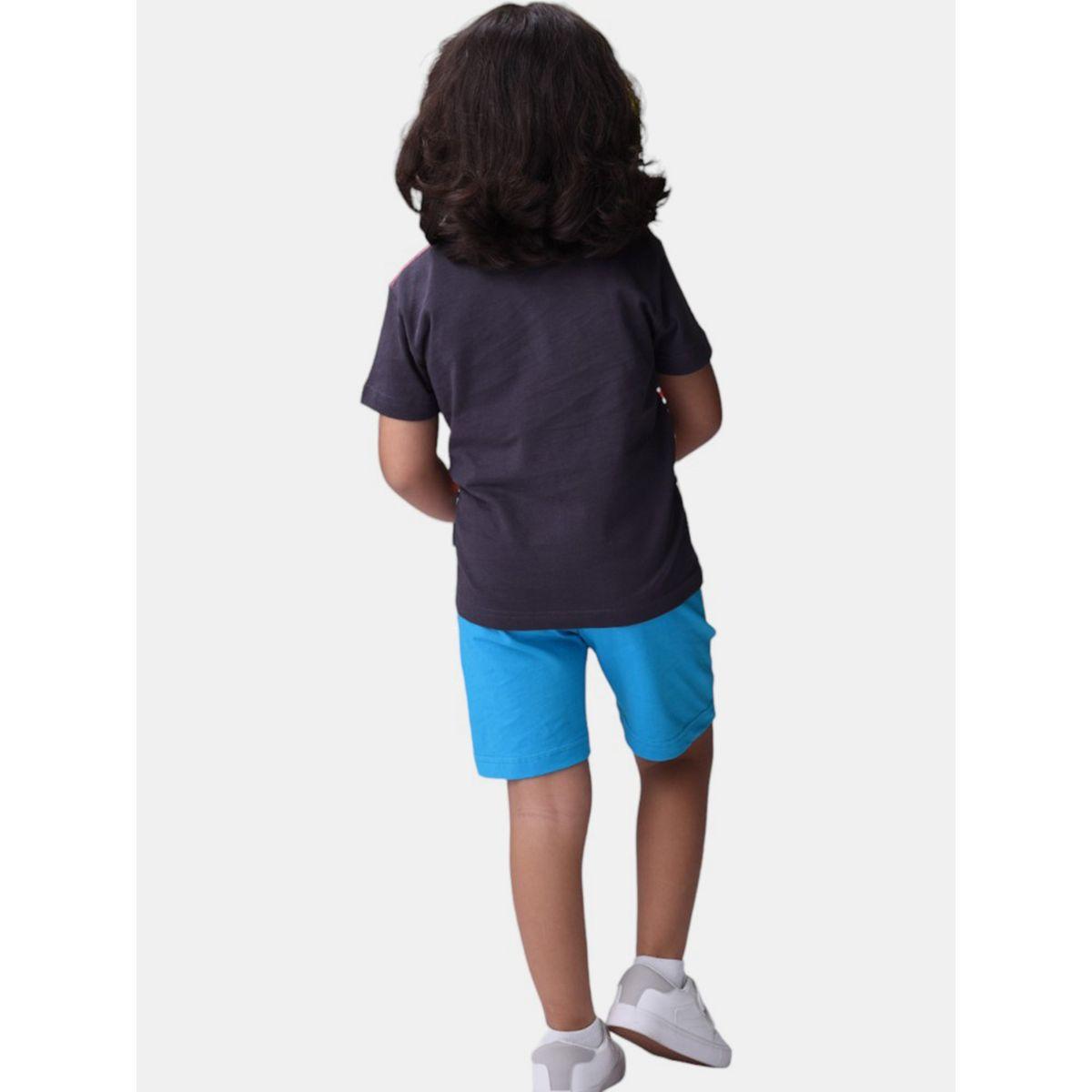 مجموعة من شورت وتيشيرت بطبعة جرافيك فيكتور آند جين × ستايلي-boys-clothing-setsandcoords-image-2