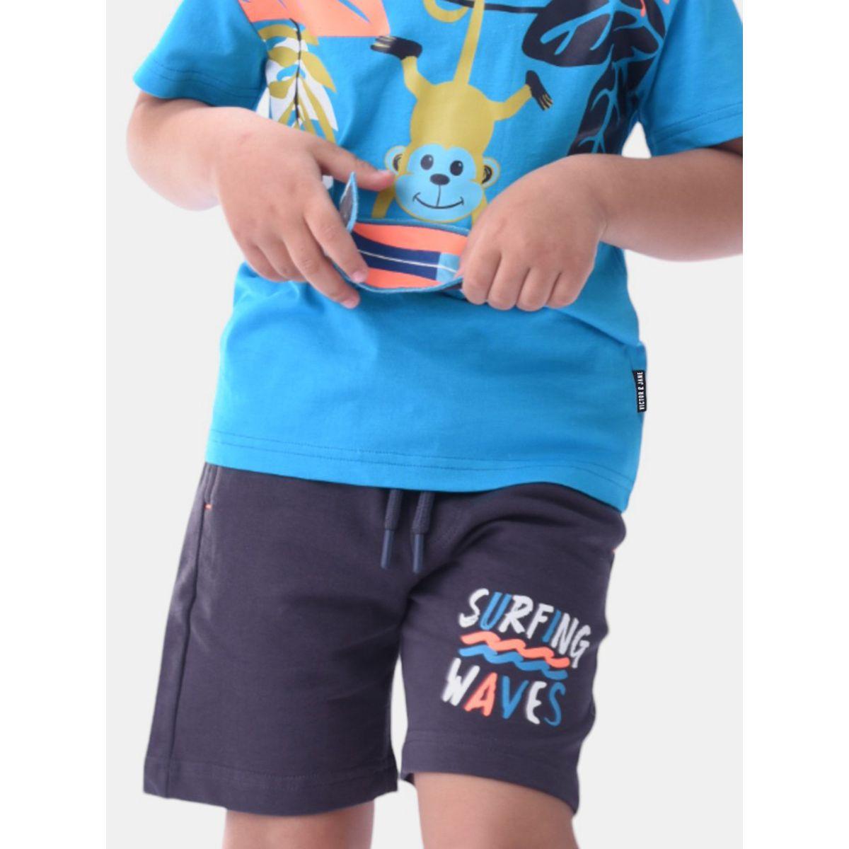 مجموعة من شورت وتيشيرت بطبعة جرافيك فيكتور آند جين × ستايلي-boys-clothing-setsandcoords-image-5