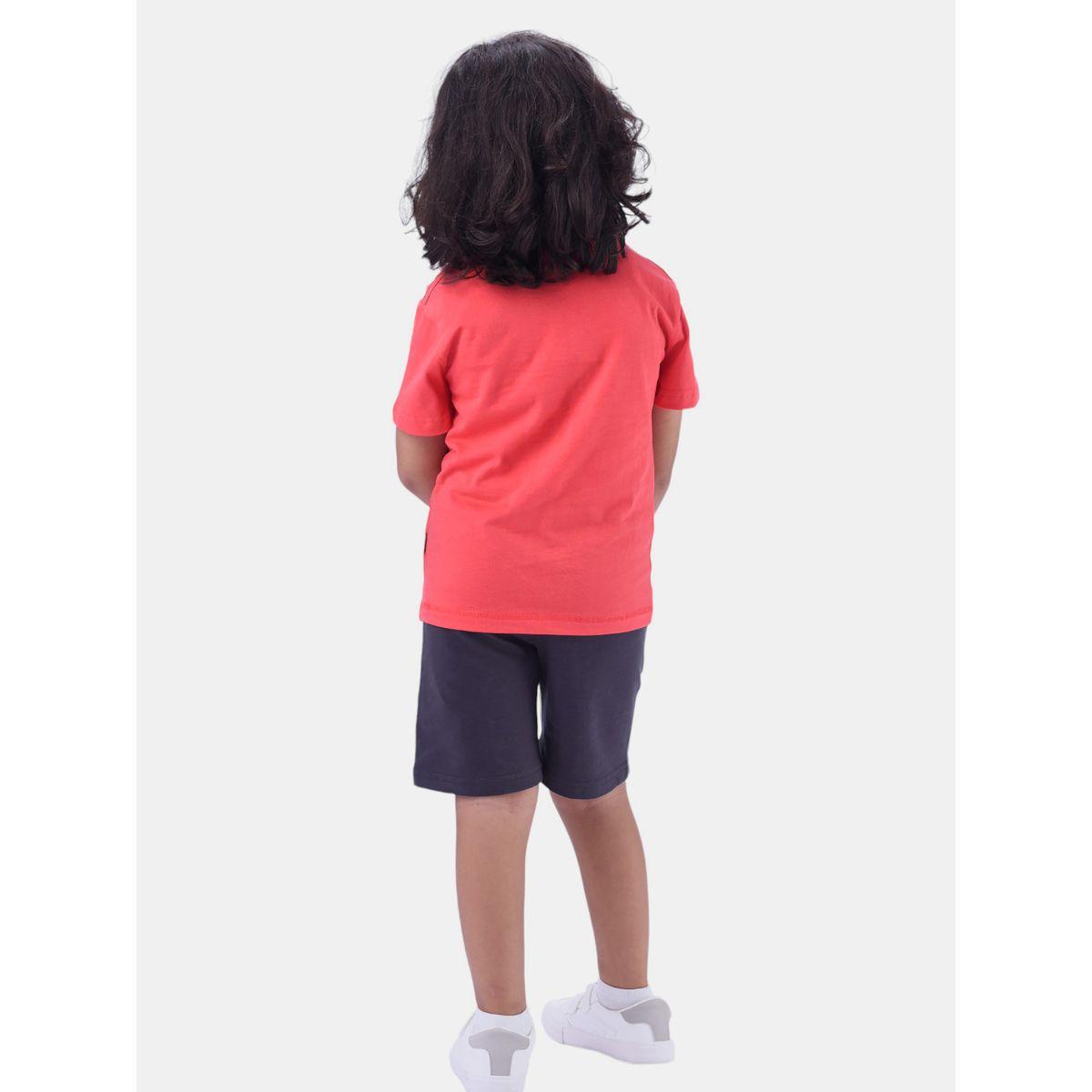 مجموعة من شورت وتيشيرت بطبعة جرافيك فيكتور آند جين × ستايلي-boys-clothing-setsandcoords-image-2