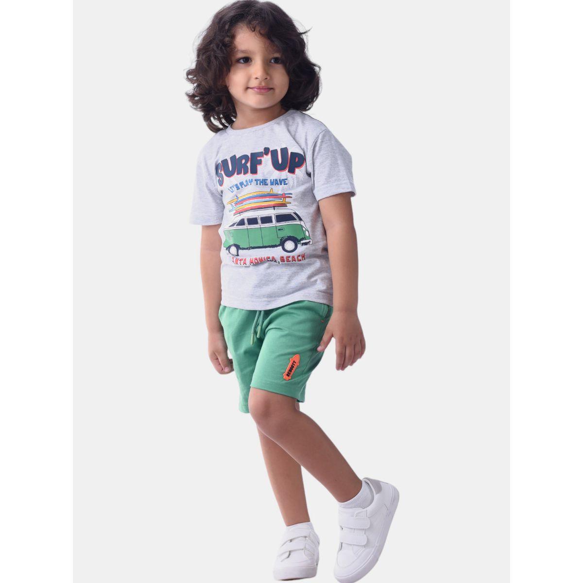 Victor and Jane X Styli  Surf Up Graphic T-Shirt & Shorts Set-boys-clothing-setsandcoords-image-1