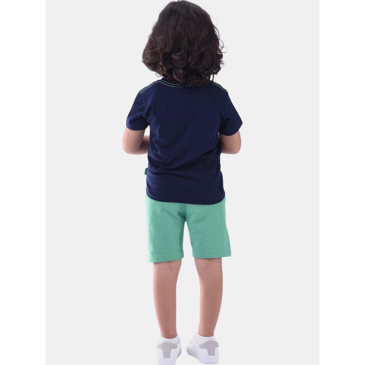 مجموعة من شورت وتيشيرت بطبعة جرافيك فيكتور آند جين × ستايلي-boys-clothing-setsandcoords-image-2