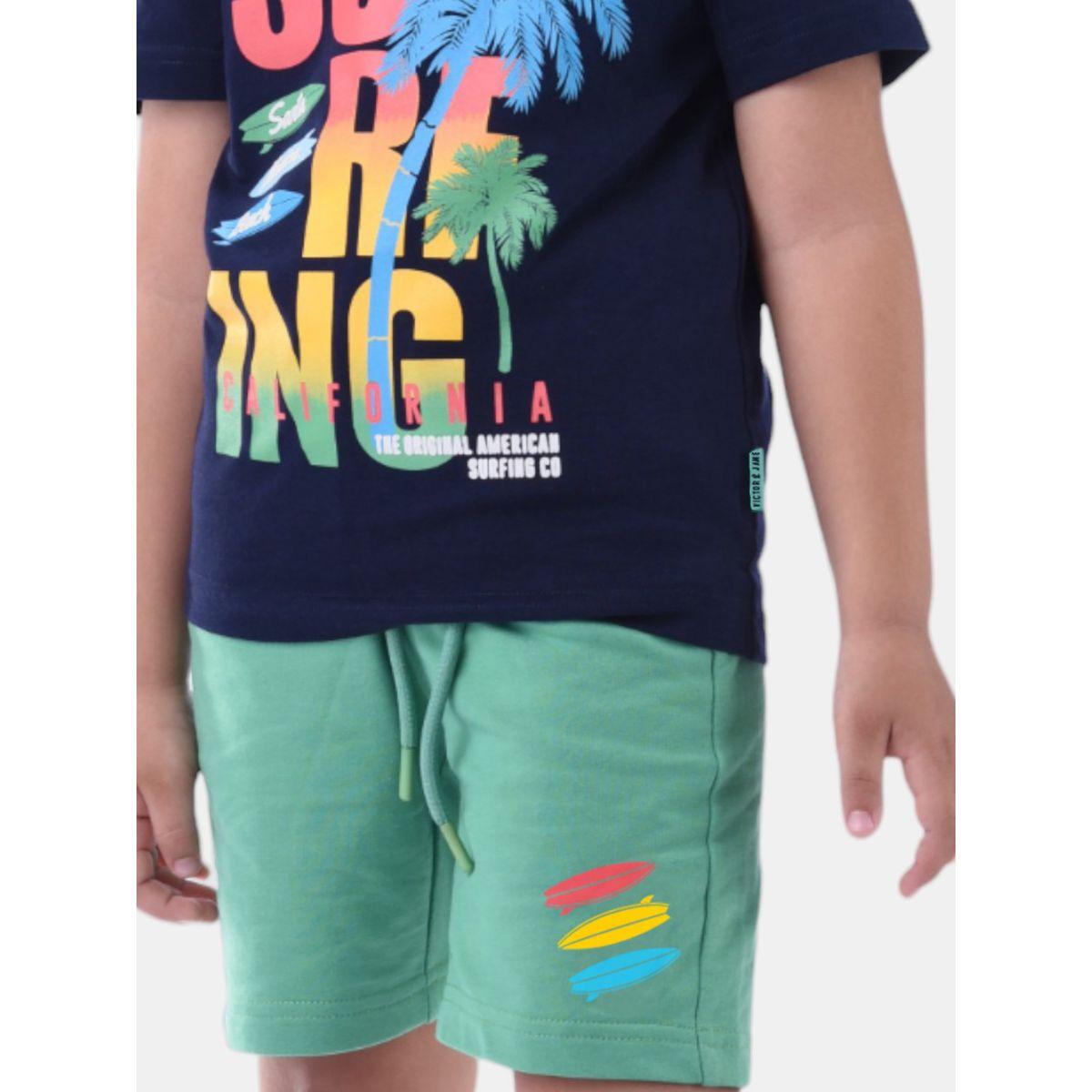 مجموعة من شورت وتيشيرت بطبعة جرافيك فيكتور آند جين × ستايلي-boys-clothing-setsandcoords-image-4