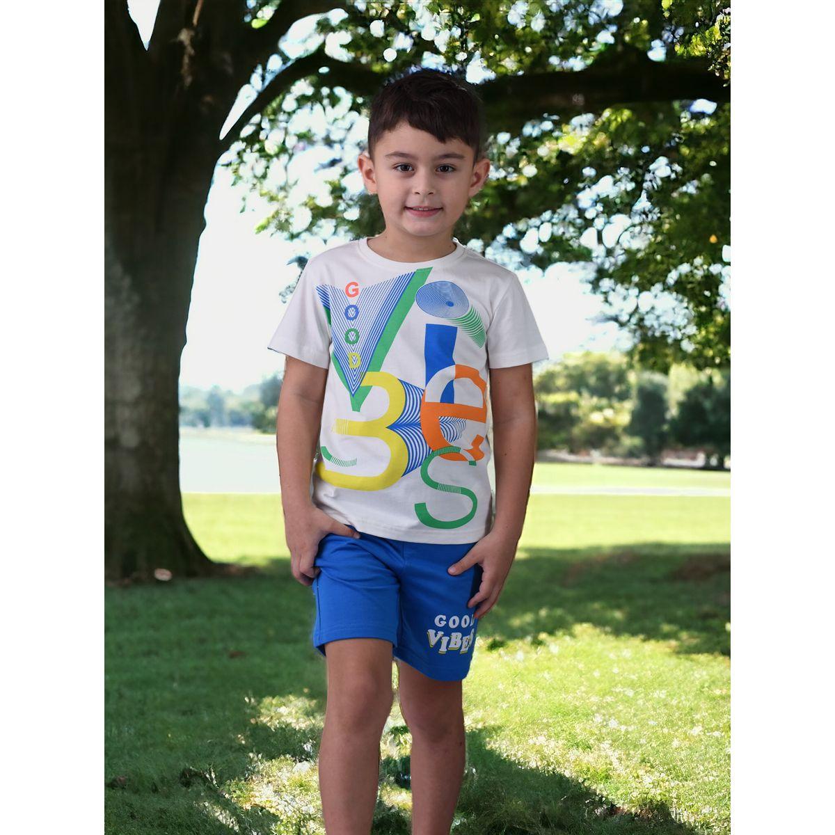مجموعة من شورت وتيشيرت بطبعة جرافيك فيكتور آند جين × ستايلي-boys-clothing-setsandcoords-image-4