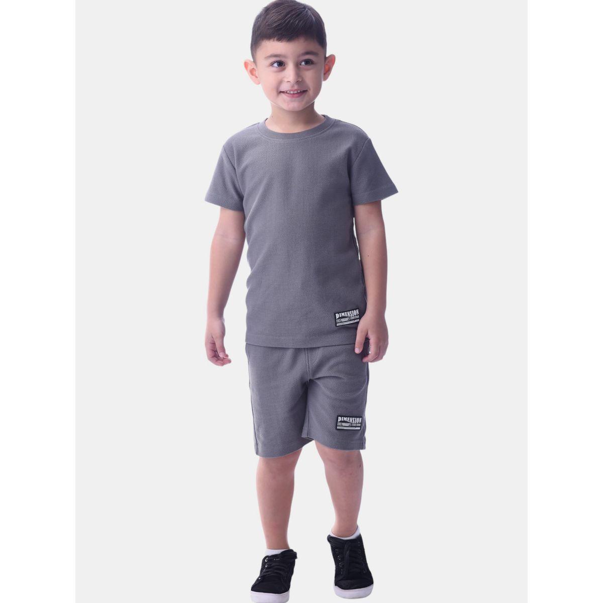 مجموعة من شورت وتيشيرت باكمام قصيرة فيكتور آند جين × ستايلي-boys-clothing-setsandcoords-image-1