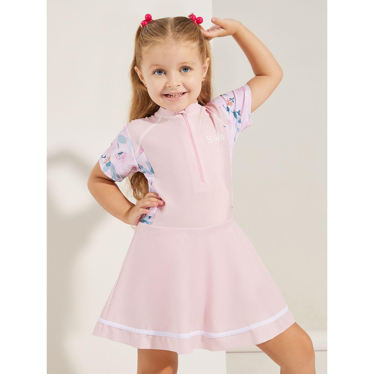 Styli Floral Print High Neck Skirted Swimsuit-sports-girls-clothing-tops-image-1
