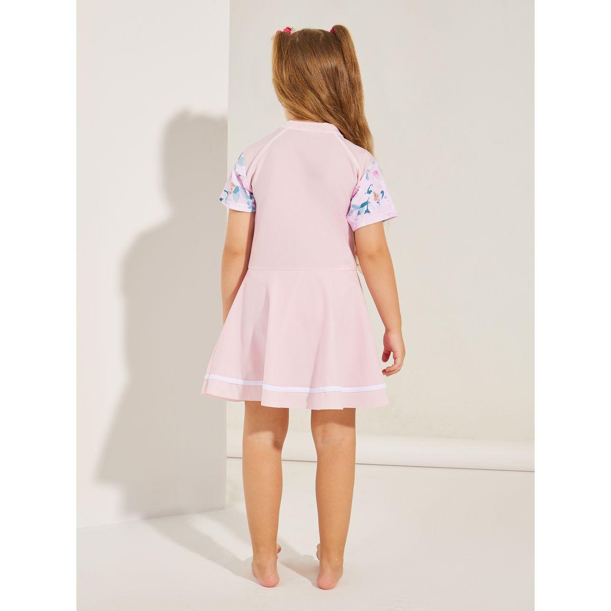 بدلة سباحة مطبعة بزهور مع ياقة عالية-sports-girls-clothing-tops-image-5