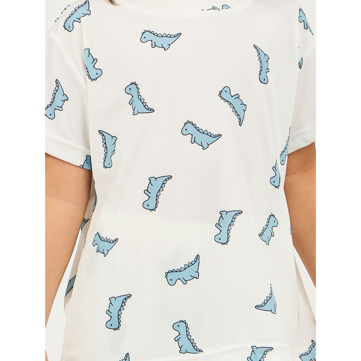 مجموعة من شورت وتيشيرت محبوك بطبعة ديناصور-boys-clothing-nightwear-image-4
