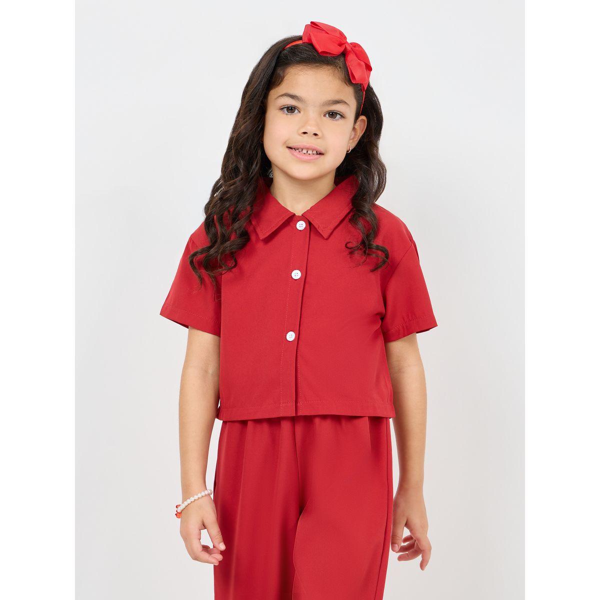 Styli Solid Crop Shirt and Strappy Jumpsuit Set-girls-clothing-setsandcoords-image-4