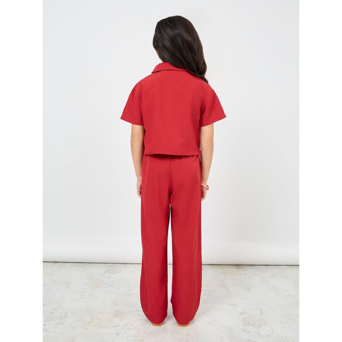 Styli Solid Crop Shirt and Strappy Jumpsuit Set-girls-clothing-setsandcoords-image-7