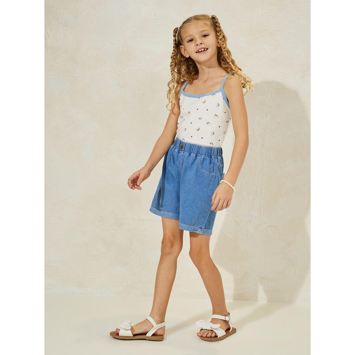 شورت دنيم سادة مع جيوب-girls-clothing-bottoms-shorts-image-3