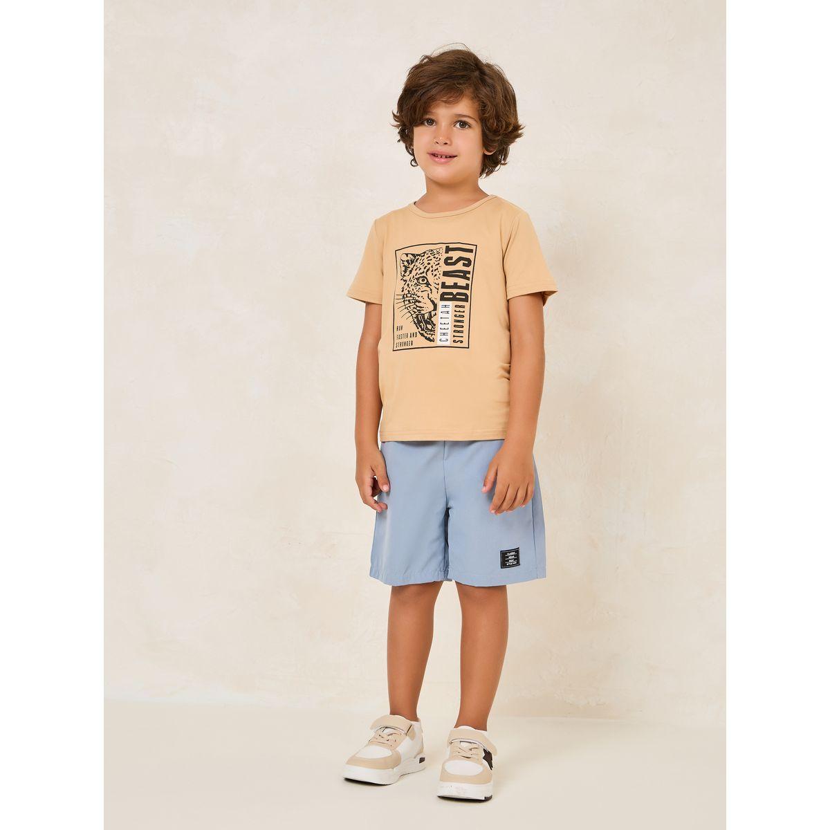 Styli Toddler Boys Printed Tee & Patch Short Set-boys-clothing-setsandcoords-image-1