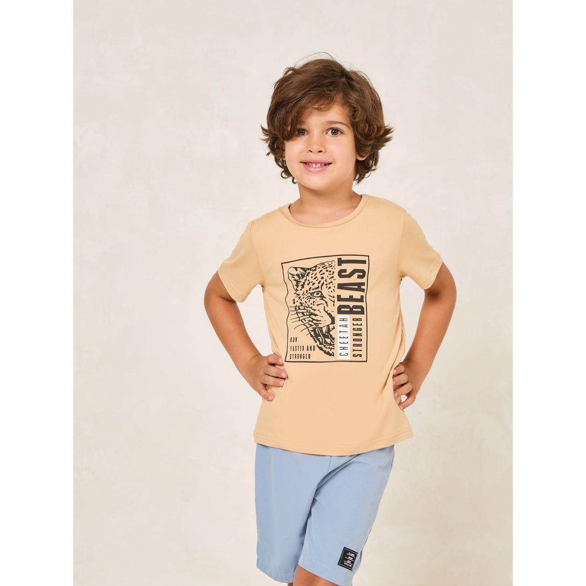 Styli Toddler Boys Printed Tee & Patch Short Set-boys-clothing-setsandcoords-image-2