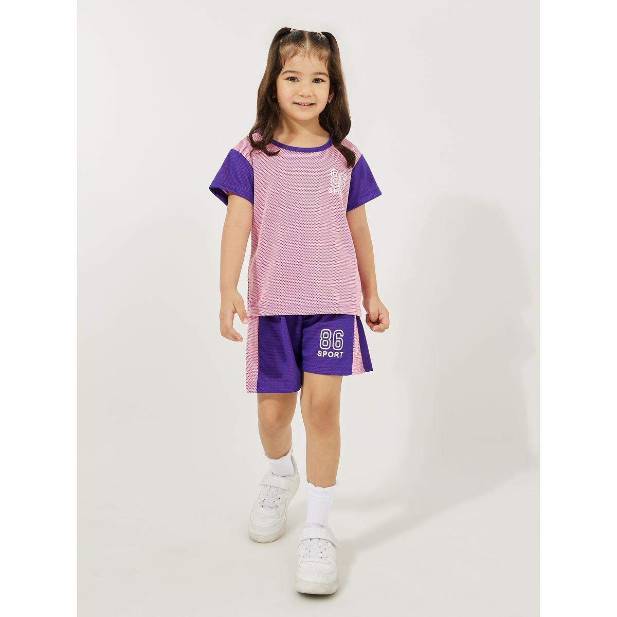Styli Quick-Dry Breathable Sports T-Shirt & Shorts Set-sports-girls-clothing-sets-image-1