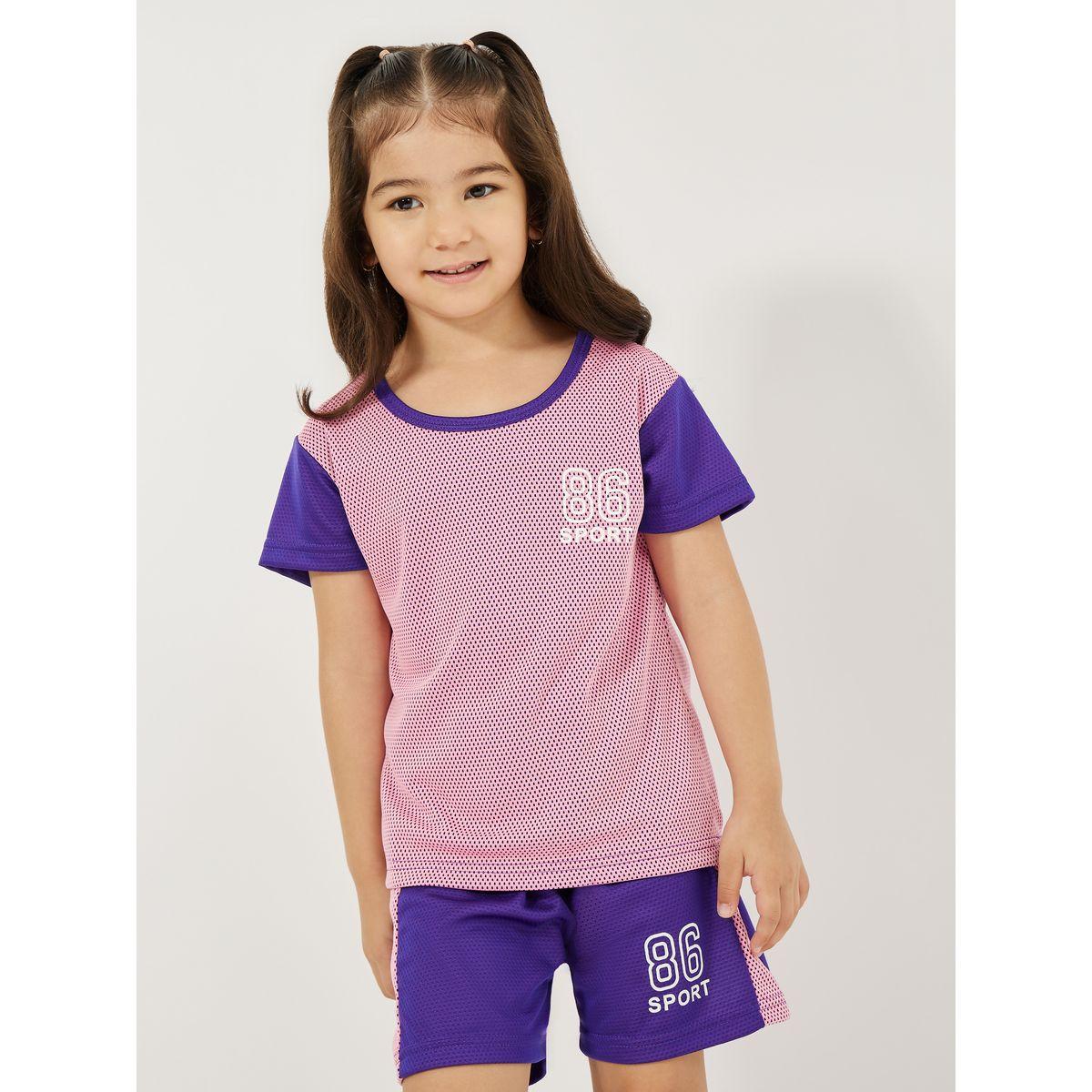 مجموعة من شورت وتيشيرت بتقنية كويك دراي-sports-girls-clothing-sets-image-2