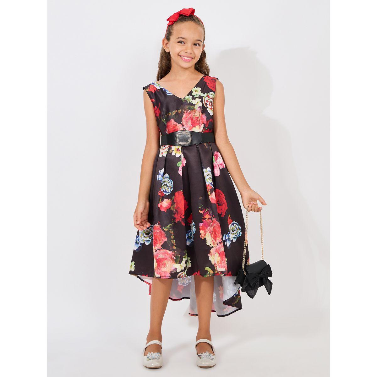 Styli Floral Print High-Low Hem Dress-girls-clothing-dressesandjumpsuits-image-1