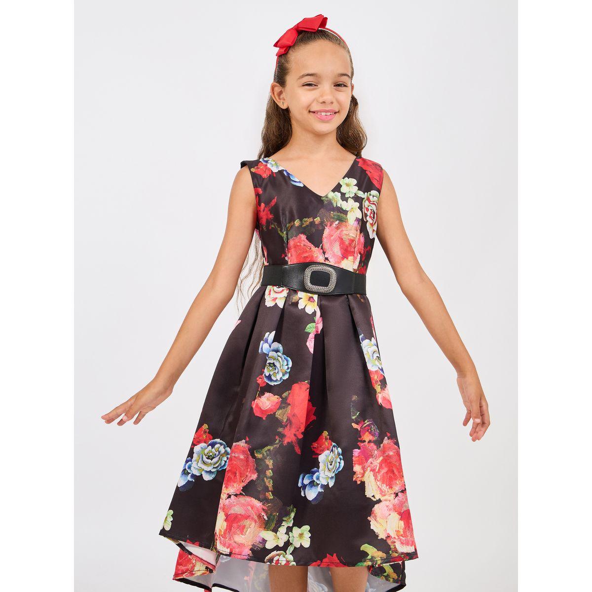 Styli Floral Print High-Low Hem Dress-girls-clothing-dressesandjumpsuits-image-2