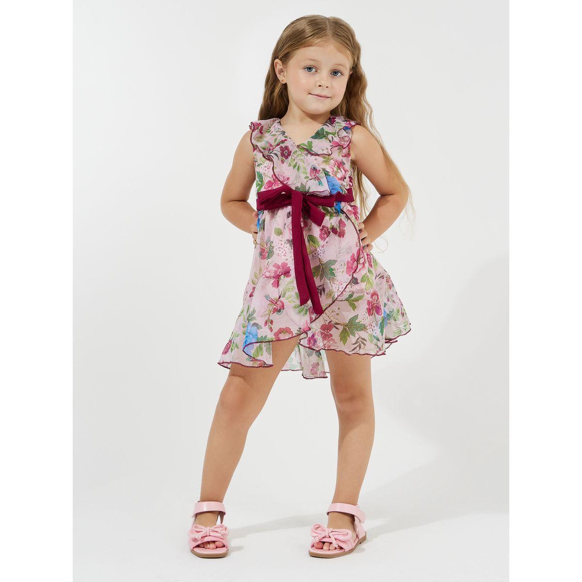 Styli Floral Print Wrap Front Dress-girls-clothing-dressesandjumpsuits-image-1