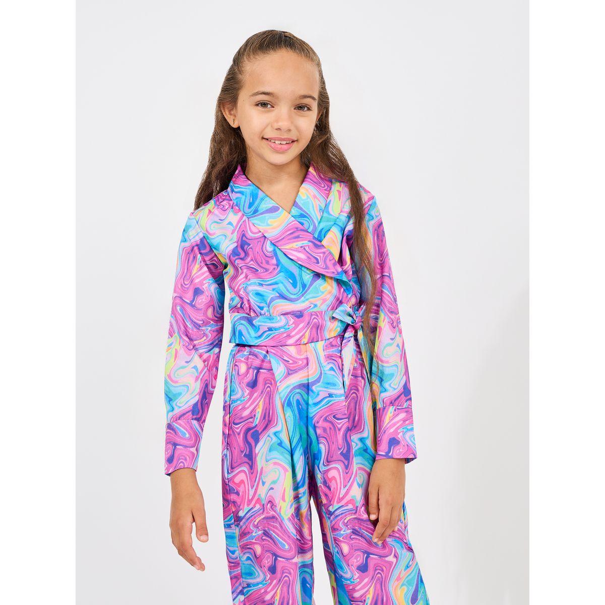 Styli Marble Print Wrap Top & Trouser Set-girls-clothing-setsandcoords-image-2
