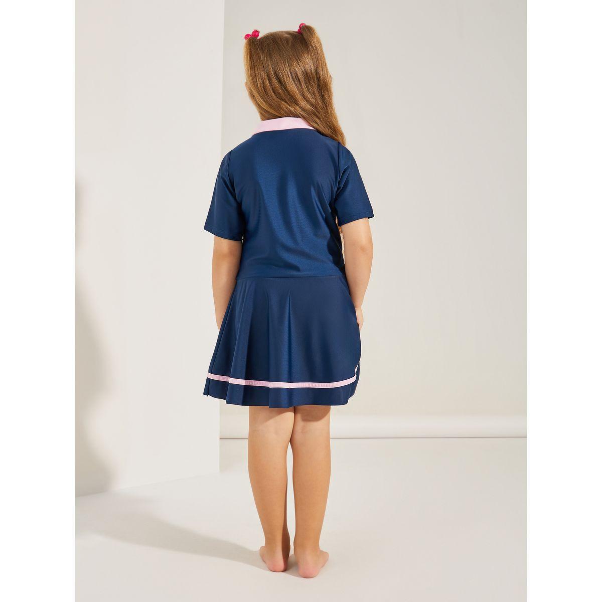 بدلة سباحة بياقة عالية وسحَّاب غلق-sports-girls-clothing-tops-image-5