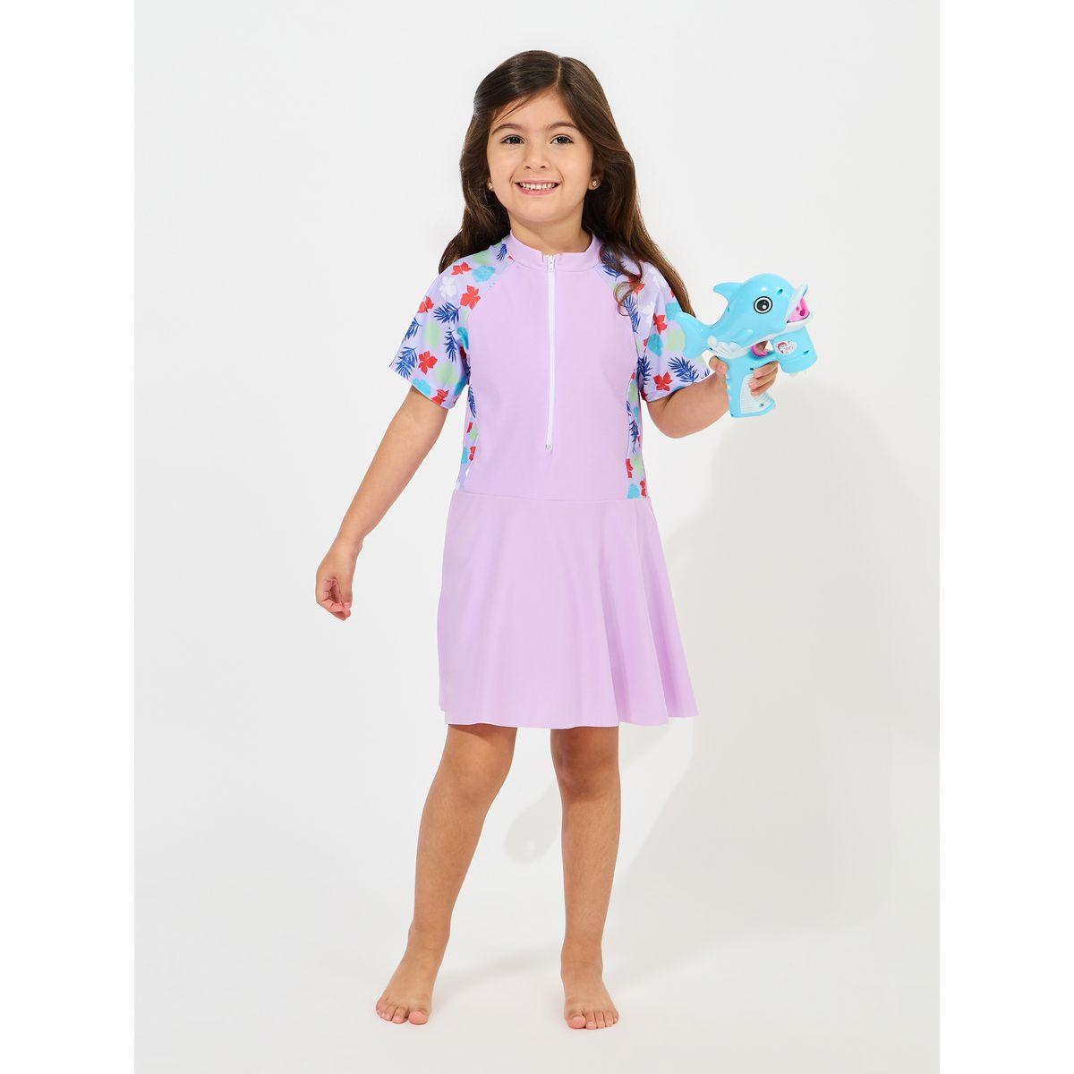طقم سباحة من شورت مع بلوزة بسحَّاب غلق-sports-girls-clothing-sets-image-1