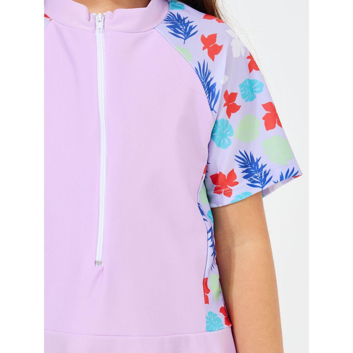 طقم سباحة من شورت مع بلوزة بسحَّاب غلق-sports-girls-clothing-sets-image-3