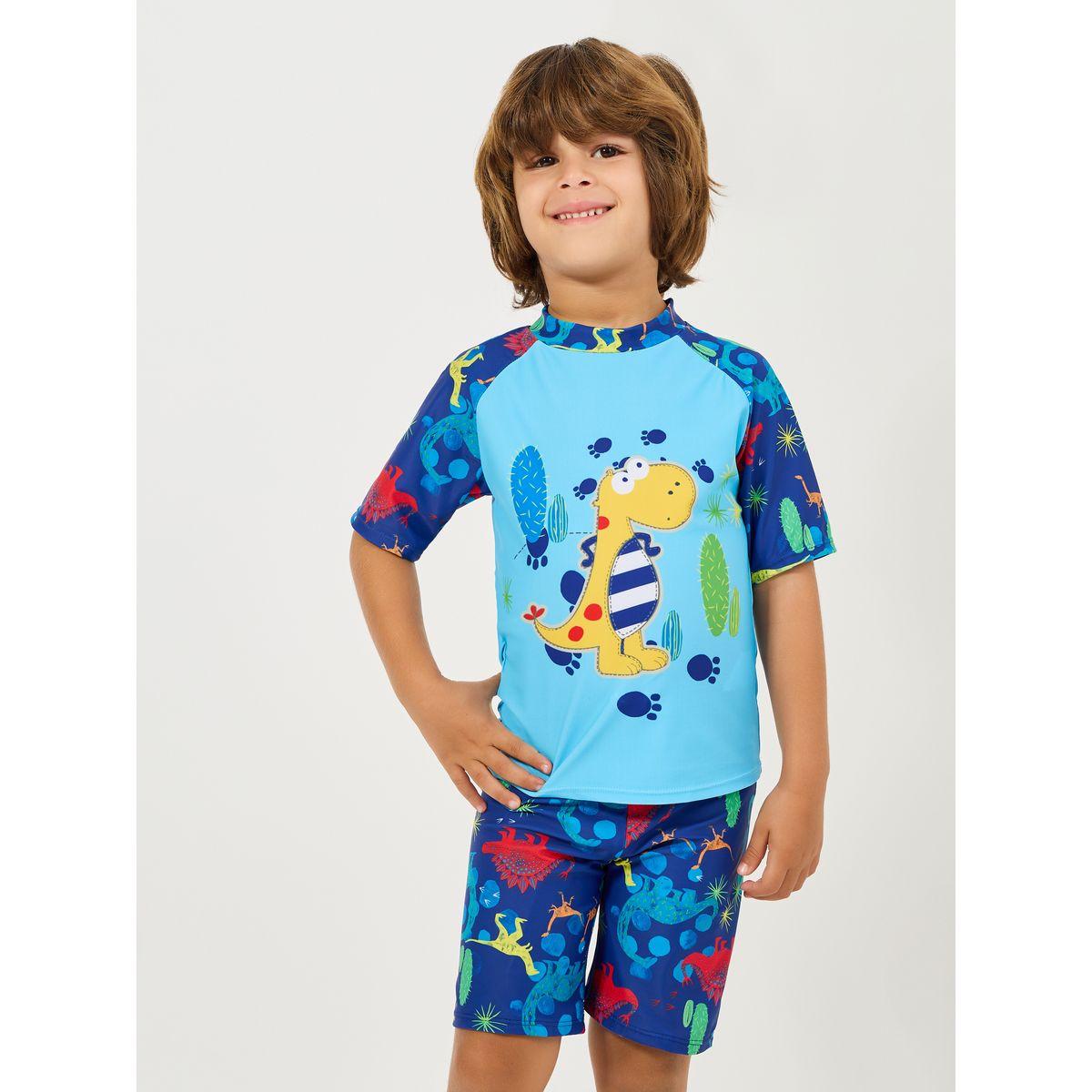مجموعة من شورت سباحة مع تيشيرت بطبعة ديناصور-boys-clothing-sportswear-sets-image-2