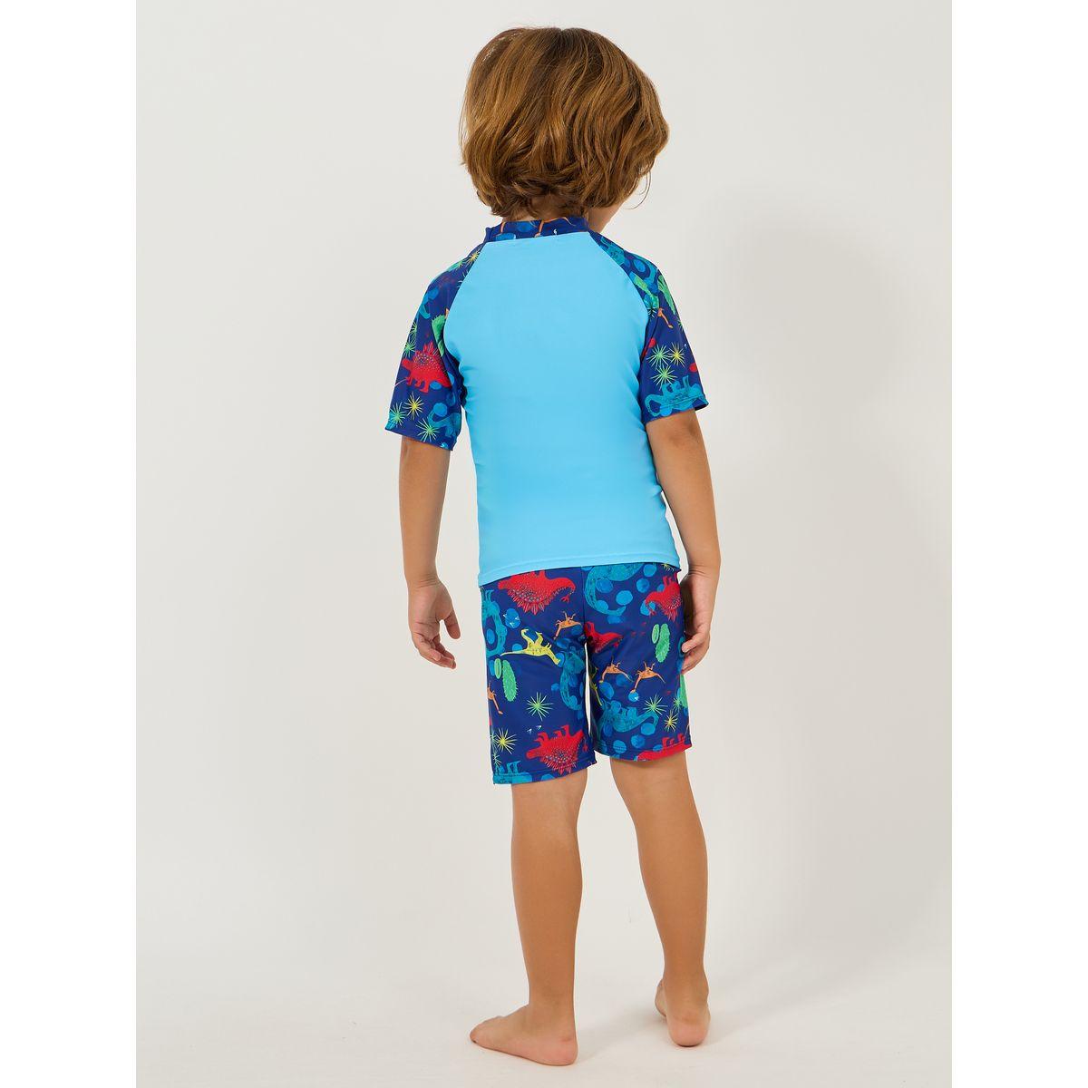 Styli Dinosaur Print T-Shirt & Shorts Swimming Set-sports-boys-clothing-sets-image-4