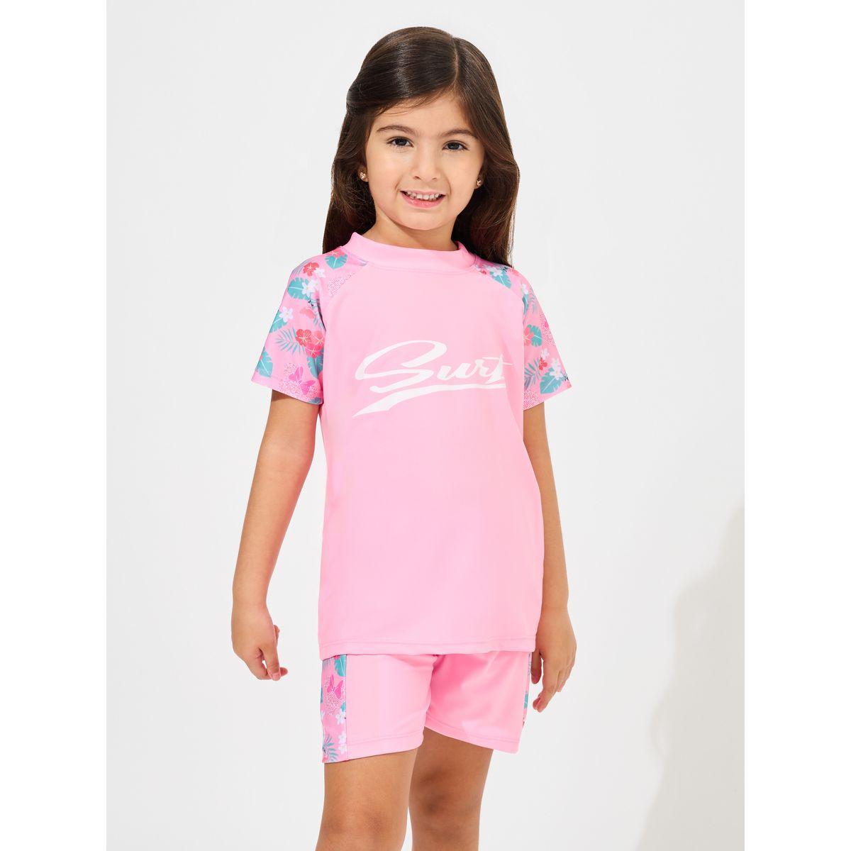 Styli Pack of 3 - Floral Print Top, Shorts & Swimming Cap-girls-clothing-swimwear-image-3