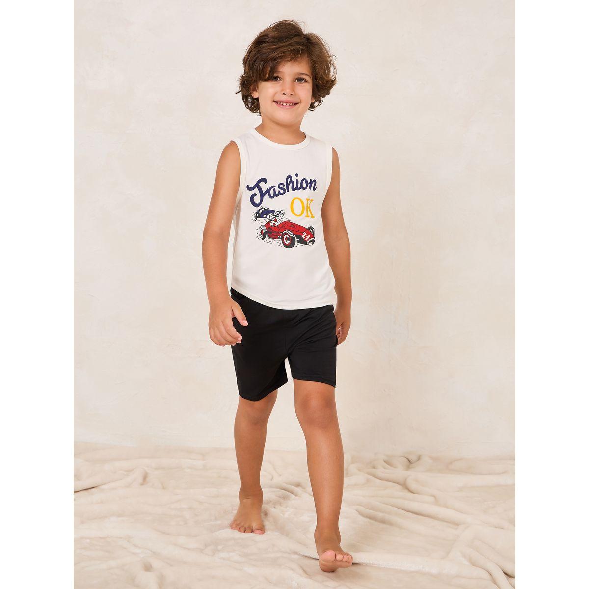 Styli Toddler Boys Printed Cotton PJ Set-boys-clothing-nightwear-image-1
