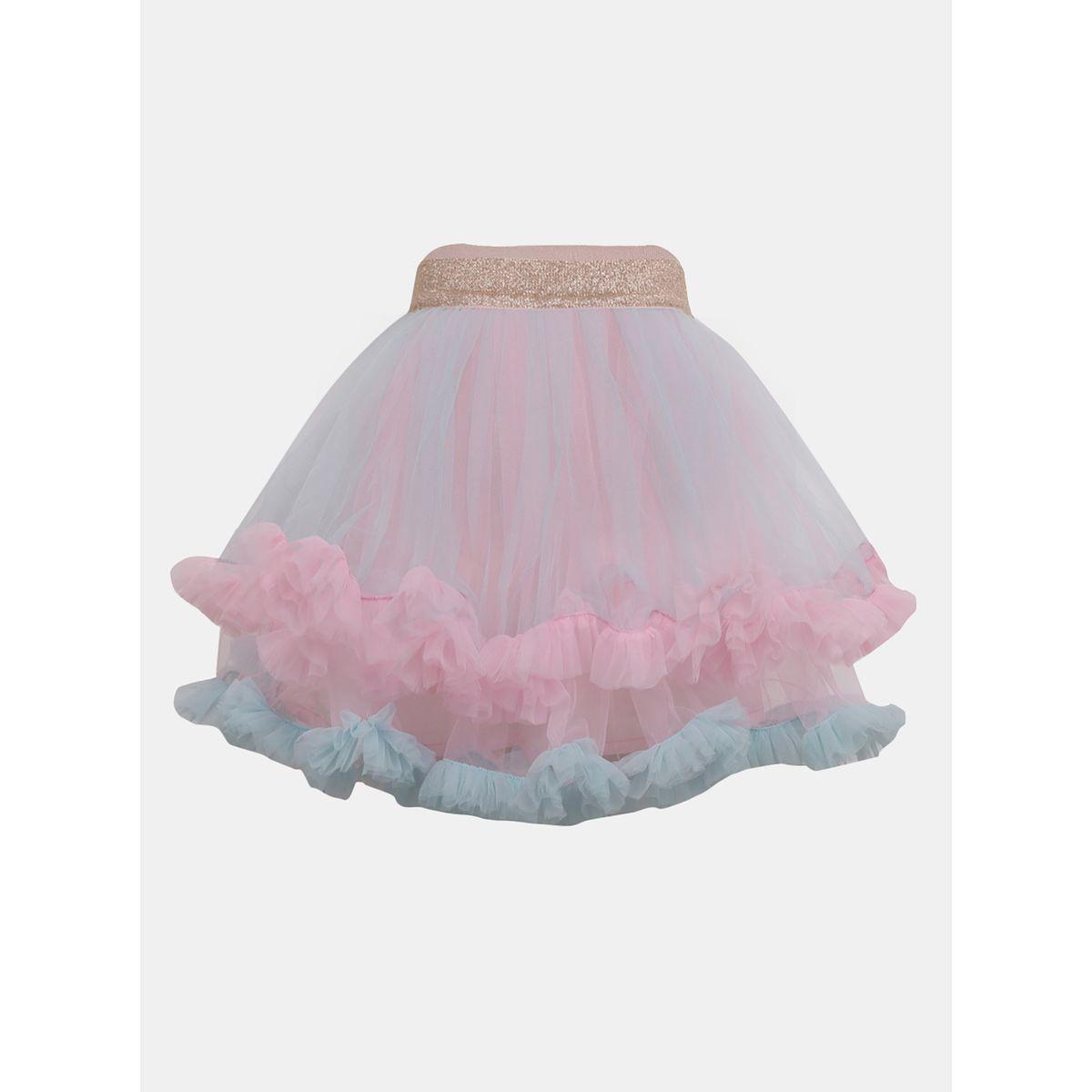 Styli Ruffle Trim Layer Mesh Skirt-girls-clothing-bottoms-skirts-image-2