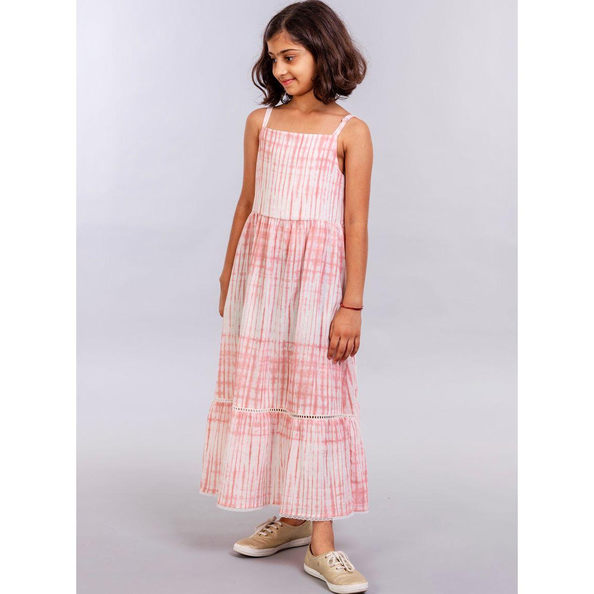 Styli Tie and Dye Print Lace Ladder Tiered Dress-girls-clothing-dressesandjumpsuits-image-1