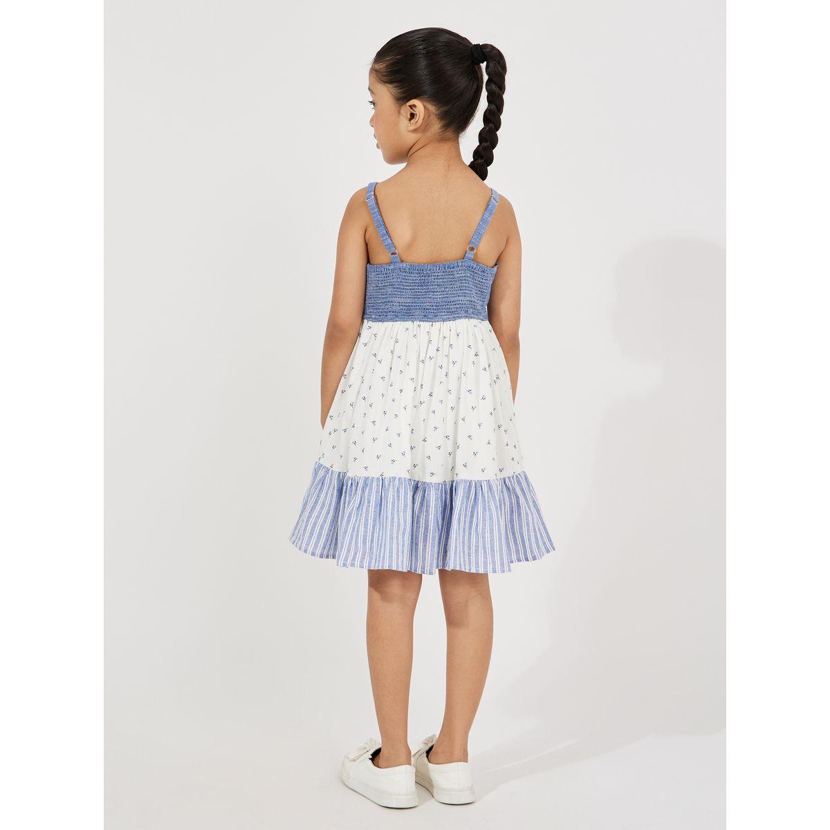 Styli Color Block Square Neck Tiered Dress-girls-clothing-dressesandjumpsuits-image-4