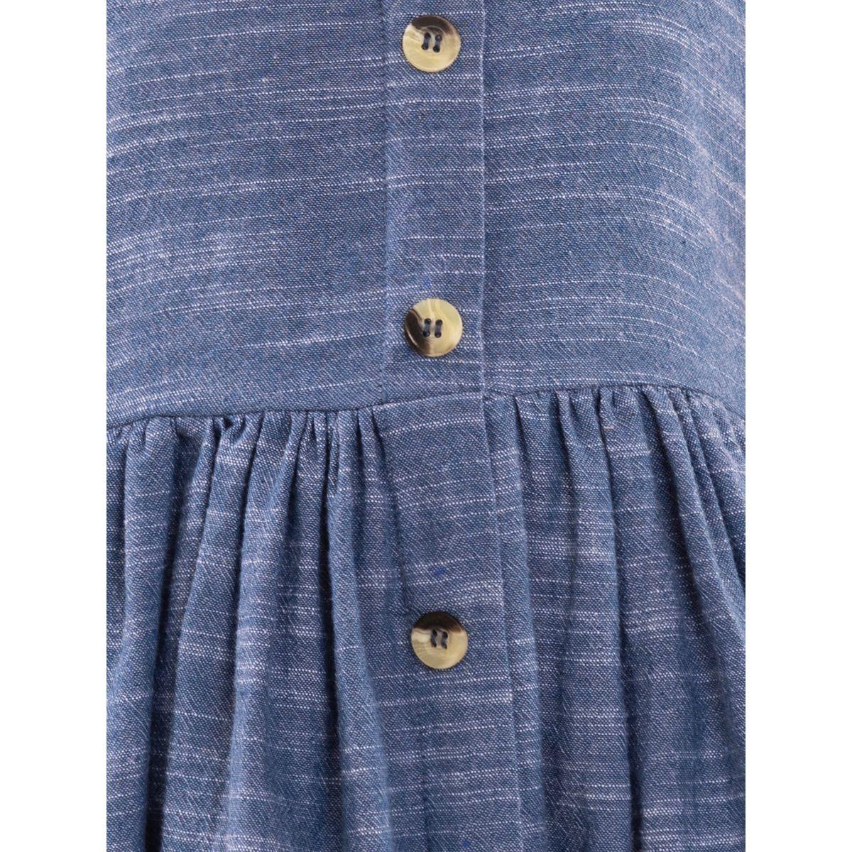 Styli Textured Button Detail A-Line Dress-girls-clothing-dressesandjumpsuits-image-3