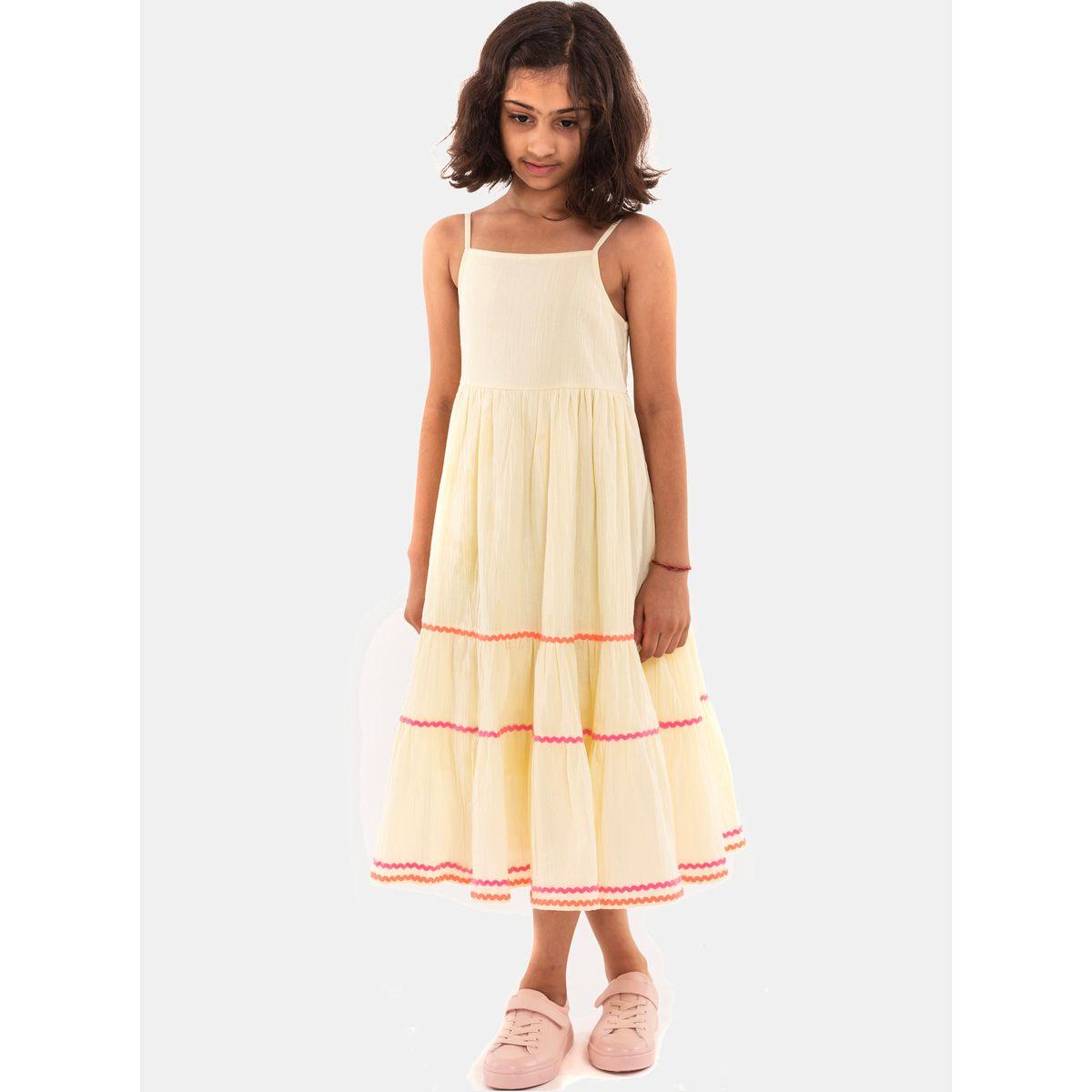 Styli Strappy Contrast Embroidered Tiered Dress-girls-clothing-dressesandjumpsuits-image-1