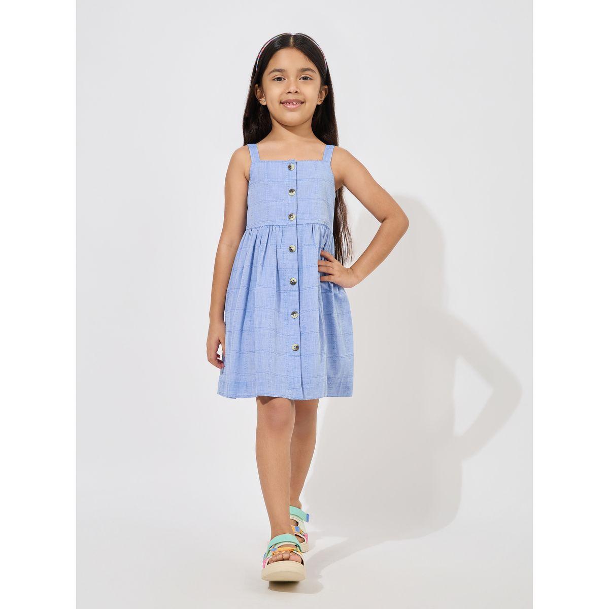 Styli Sleeveless Button Detail A-Line Dress-girls-clothing-dressesandjumpsuits-image-1
