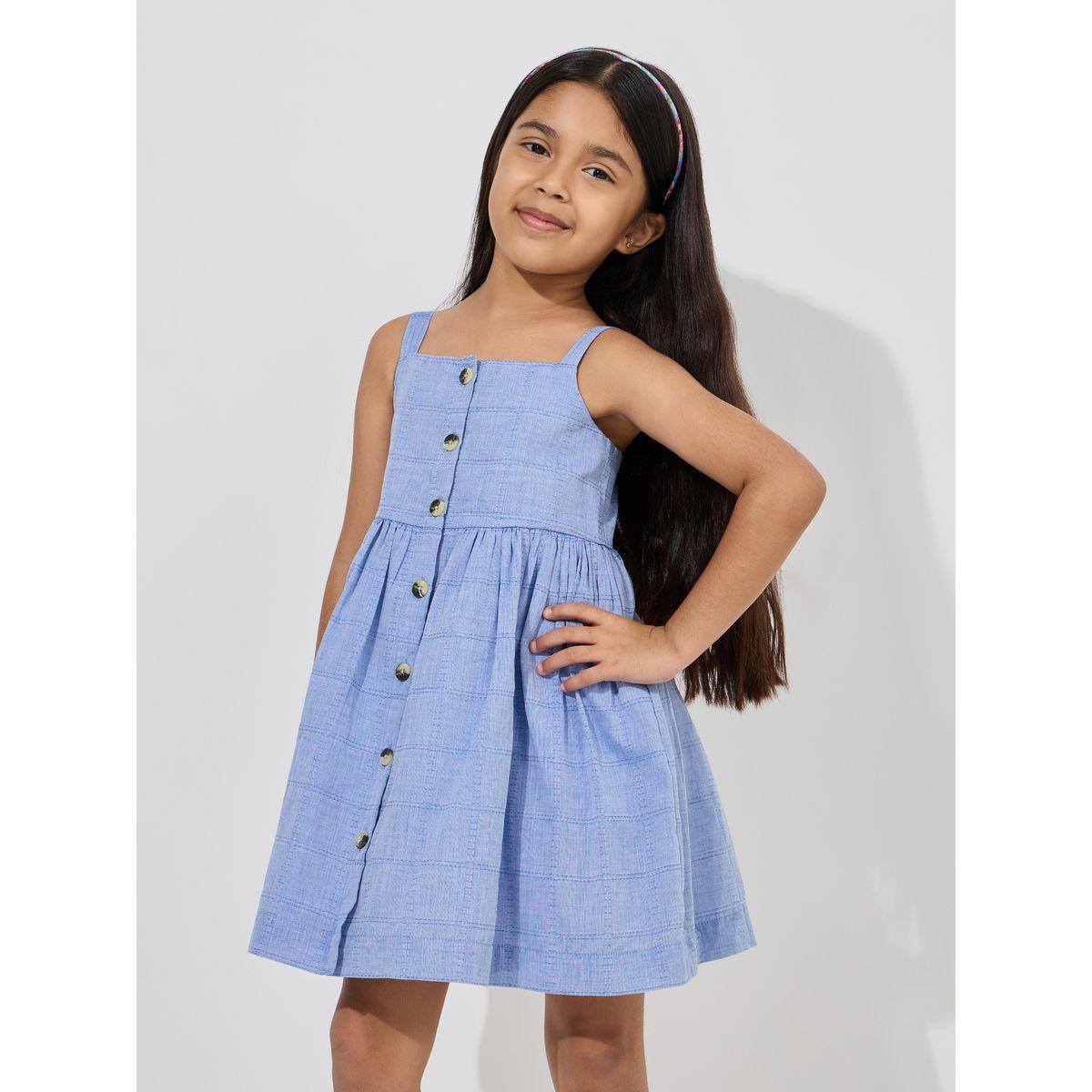 Styli Sleeveless Button Detail A-Line Dress-girls-clothing-dressesandjumpsuits-image-2