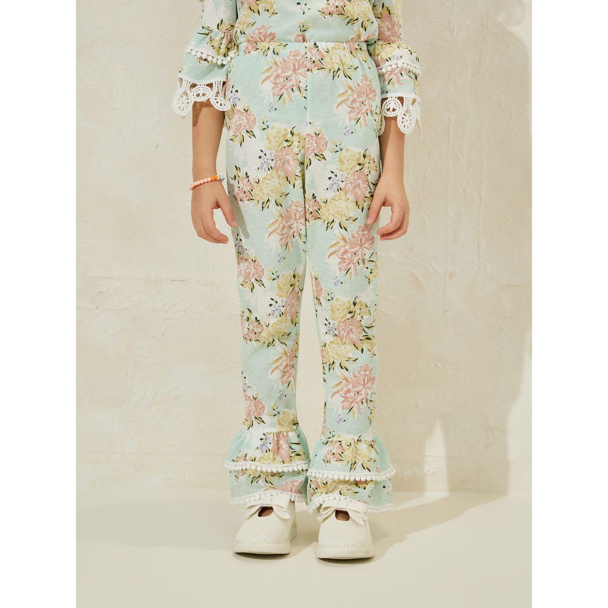 Styli Floral Print 3/4 Sleeve Top & Pants Set-girls-clothing-setsandcoords-image-5