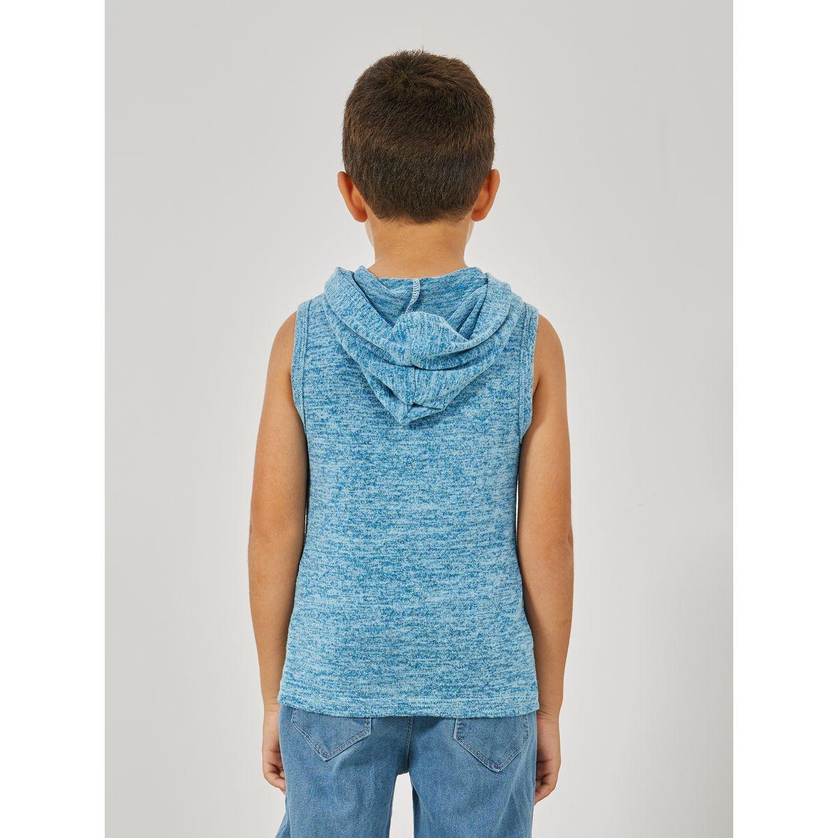 تيشيرت كت بنسيج ميلانج مع ياقة هودي-boys-clothing-tshirtsandpolos-image-5