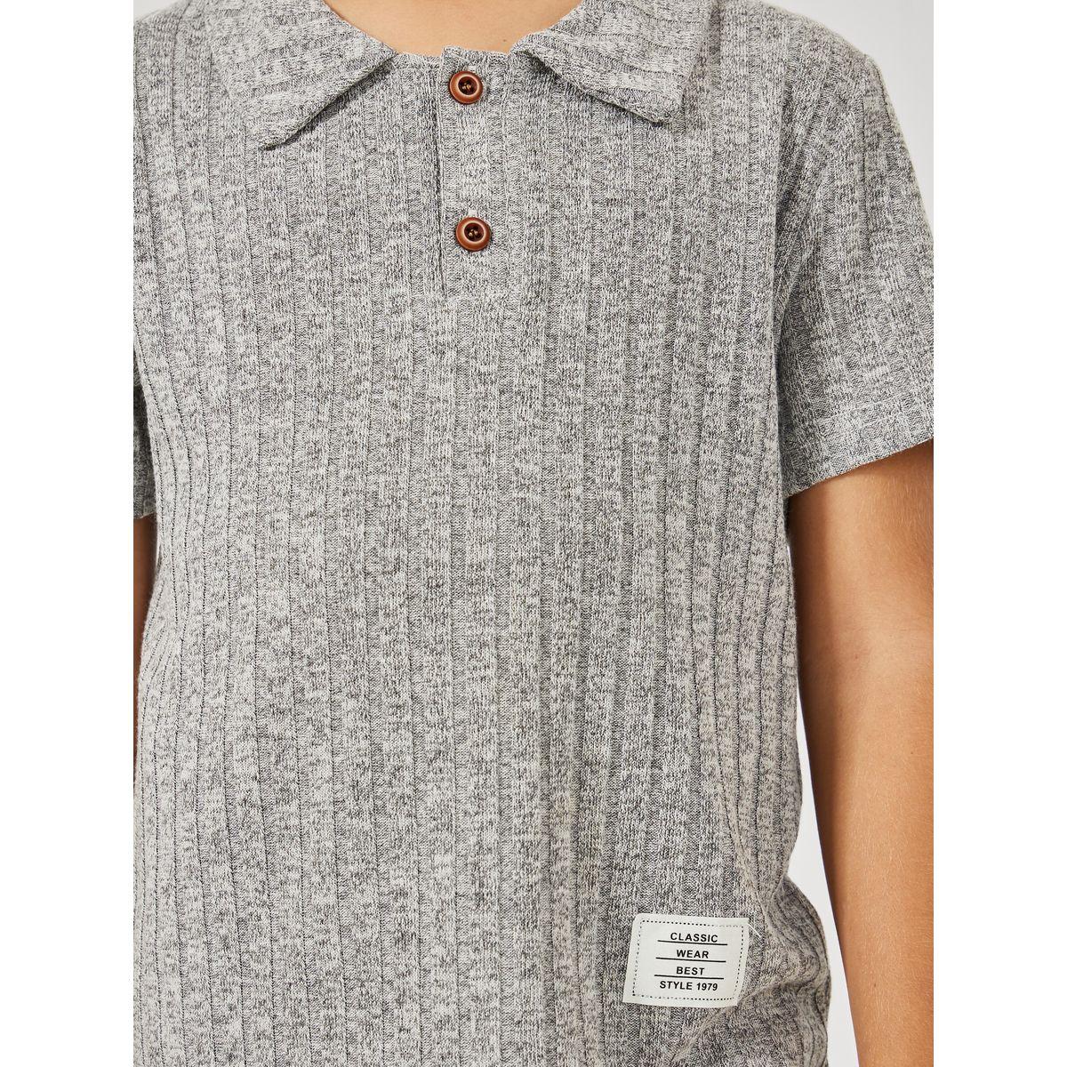 Styli Rib Knit Polo T-Shirt & Joggers Set-boys-clothing-setsandcoords-image-3