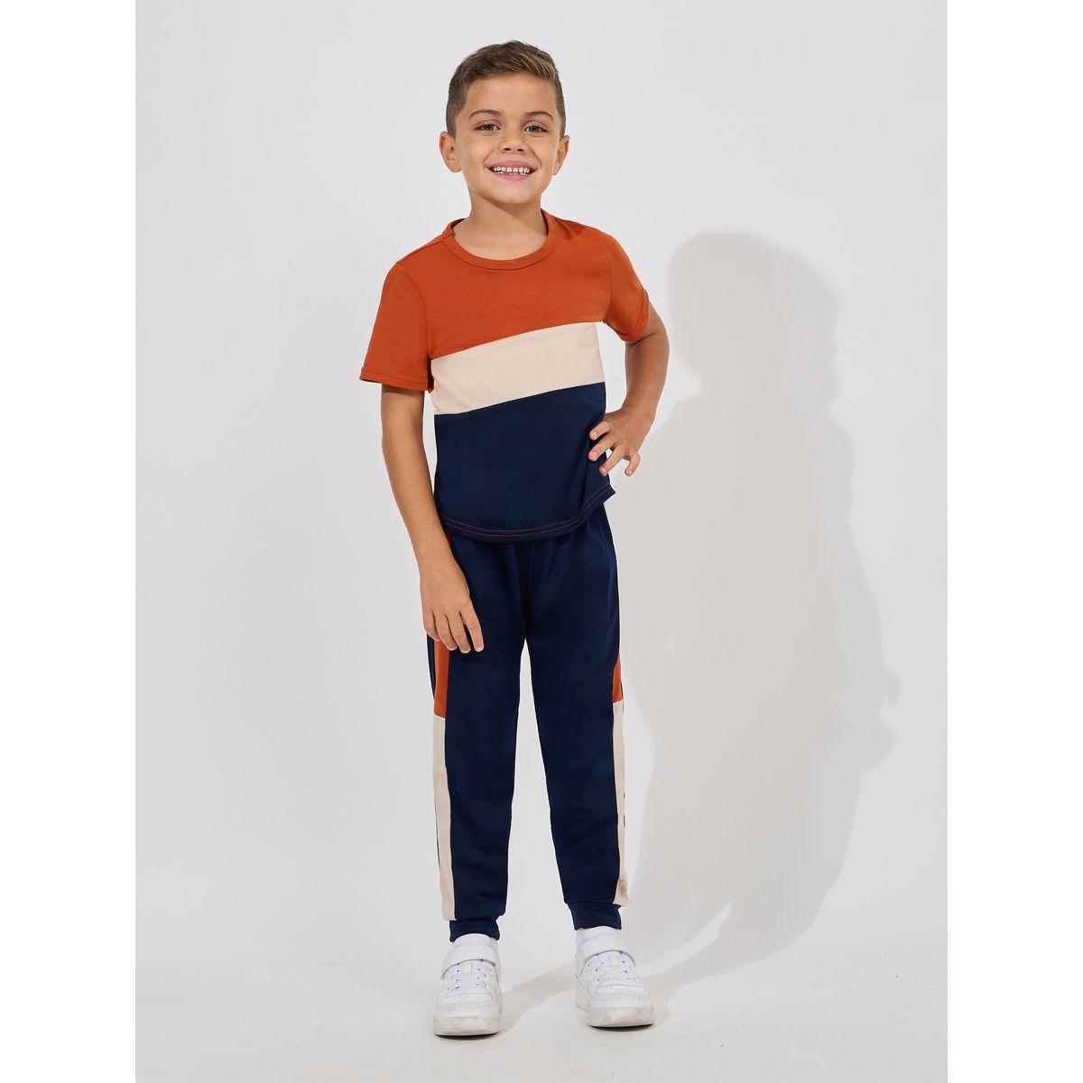 مجموعة من جوغر مع تيشيرت بنمط كتل الالوان-boys-clothing-setsandcoords-image-1