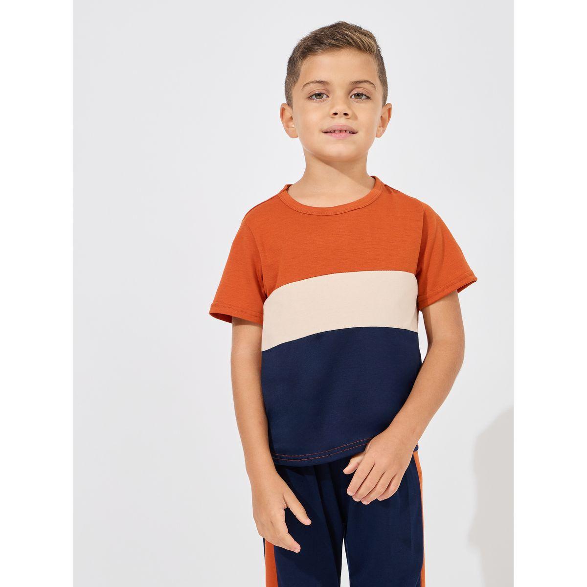 Styli Color Block T-Shirt & Joggers Set-boys-clothing-setsandcoords-image-2