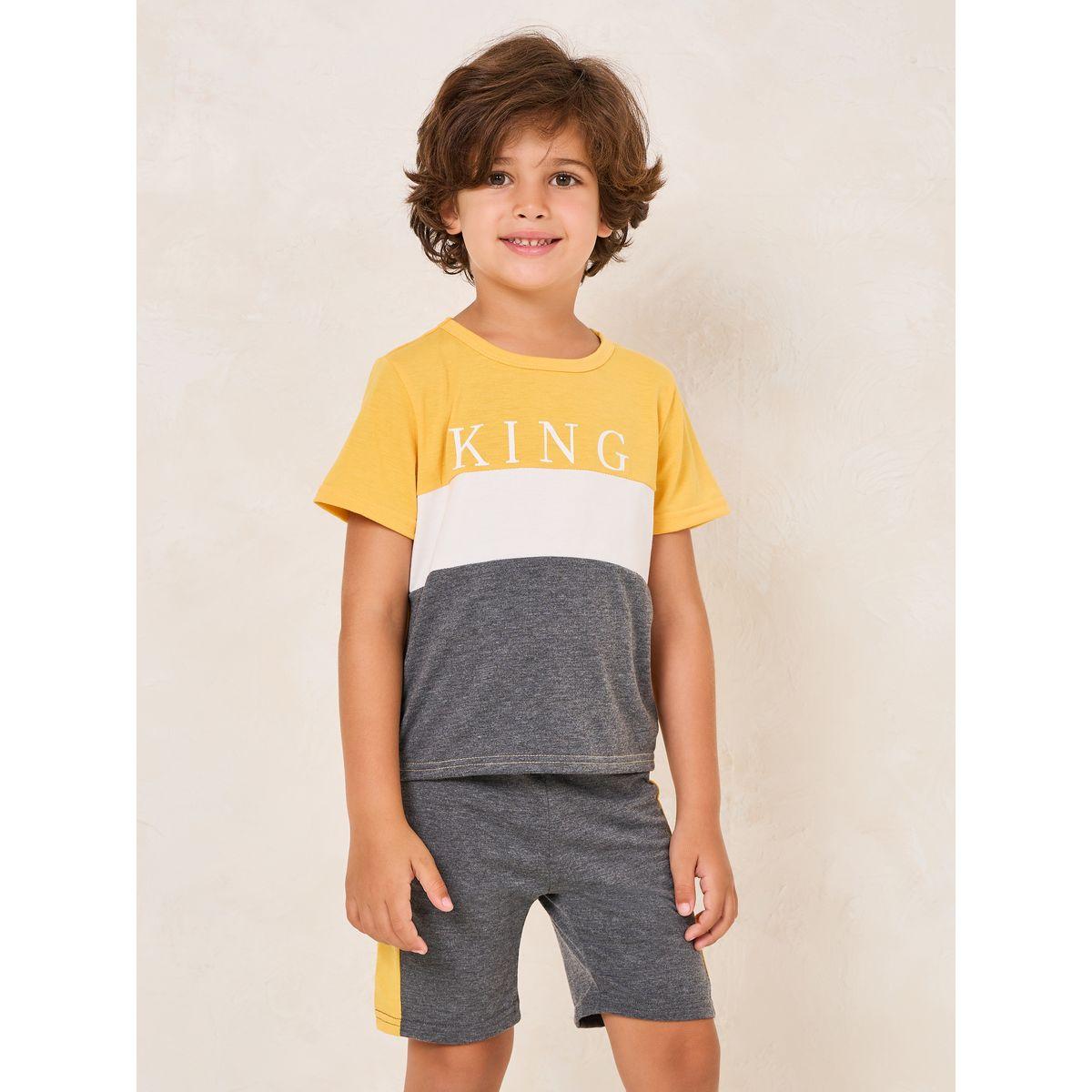 Styli Toddler Boys Colorblock Printed Tee & Short Set-boys-clothing-setsandcoords-image-2