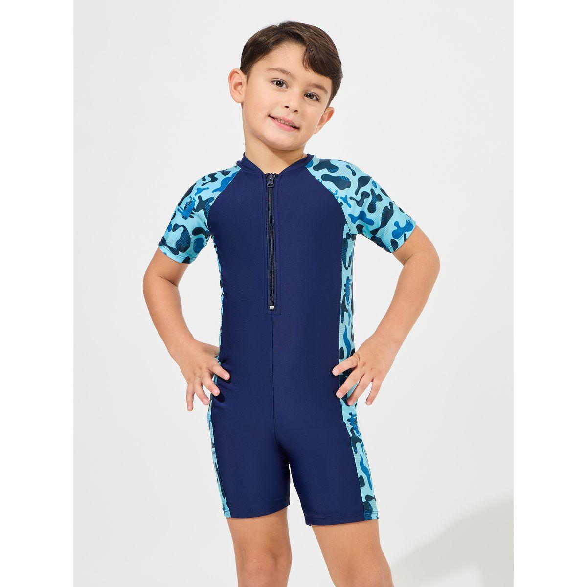 Styli Side Panel Printed Swimsuit with Half Zip-boys-clothing-sportswear-tops-image-3