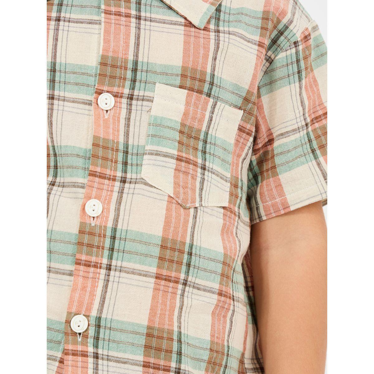 Styli Checked Print Shirt with Patch Pocket-boys-clothing-shirts-image-3