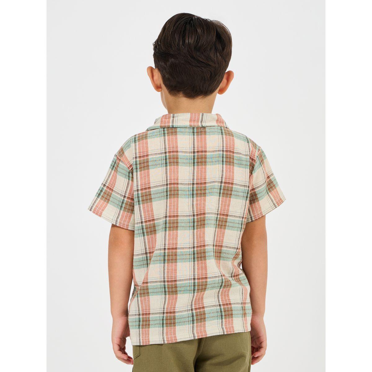 Styli Checked Print Shirt with Patch Pocket-boys-clothing-shirts-image-4