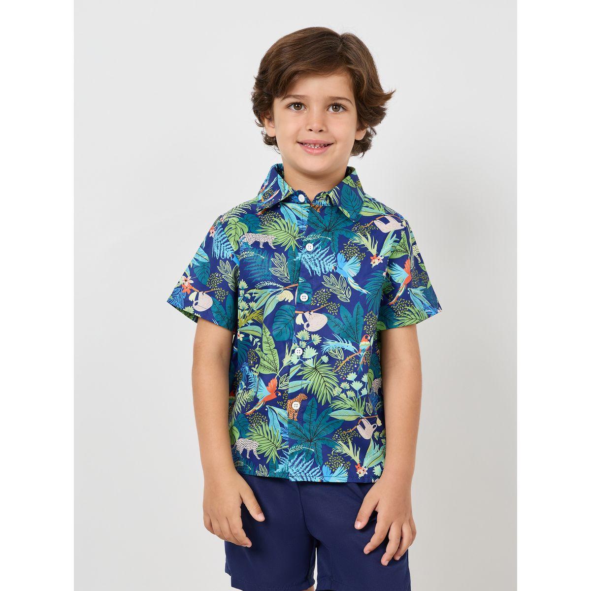 مجموعة من شورت وقميص بطبعة استوائية-boys-clothing-setsandcoords-image-2