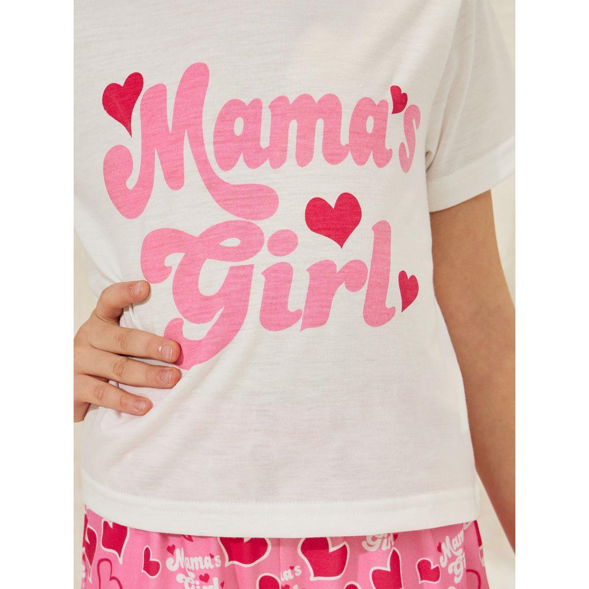 Styli Heart Print T-Shirt & Flare Hem Pants Set-girls-clothing-setsandcoords-image-3