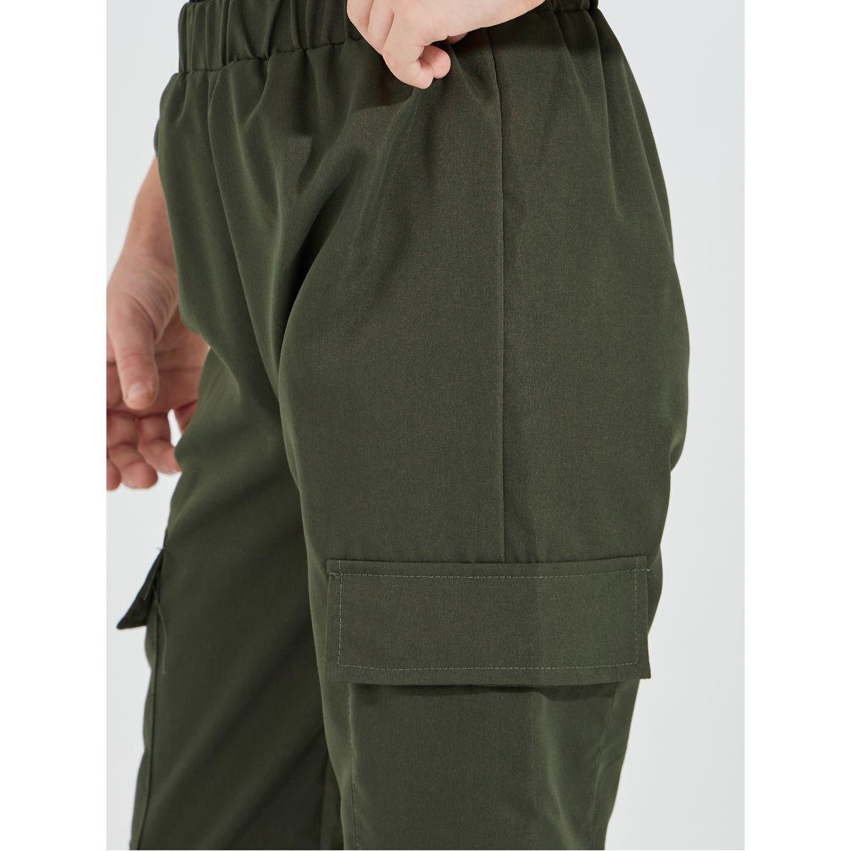 Styli Solid Elastic Waist Cargo Pants-boys-clothing-bottoms-trousers-image-3